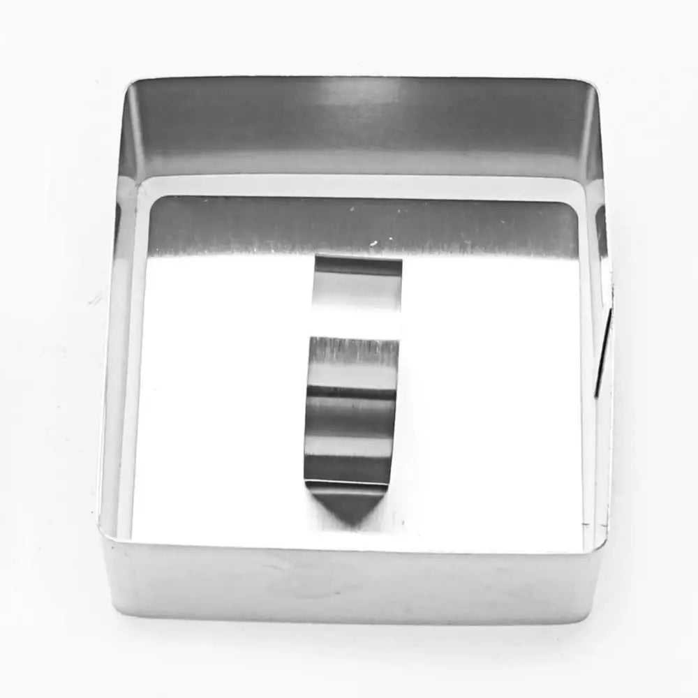 Square stainless steel bakeware mold cookie cutter with central handle from 9 piece stainless steel bakeware set