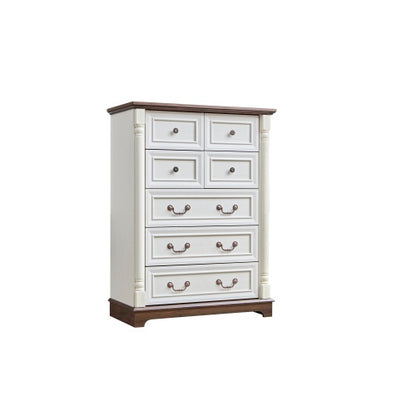 7 Drawer Dresser Chest For Bedroom With Wooden Base And Riser Trim, Wooden Rustic Rustic Chest Of Drawers, Storage Dresser For Bedroom, Living Room