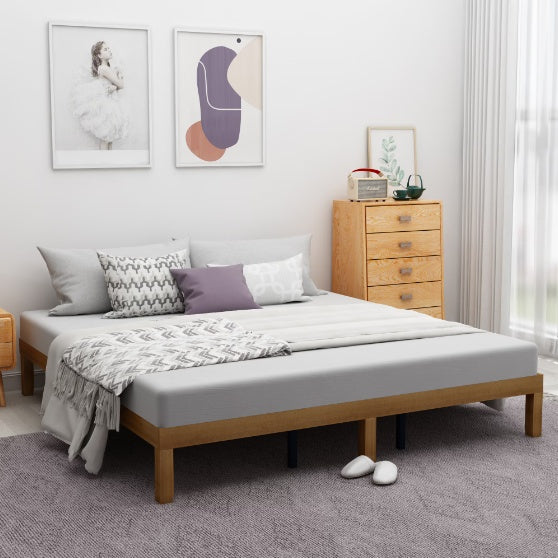 Natural Wood Platform Bed