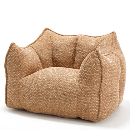 Compressed Plush Bean Bag Sofa Couch- High-Resilience Foam Filled, Ultra-Soft Boucle Lounge Chair For One Or Two People, Cozy Living Room Seating For Reading, Gaming & Relaxing, Space-Saving Vacuum