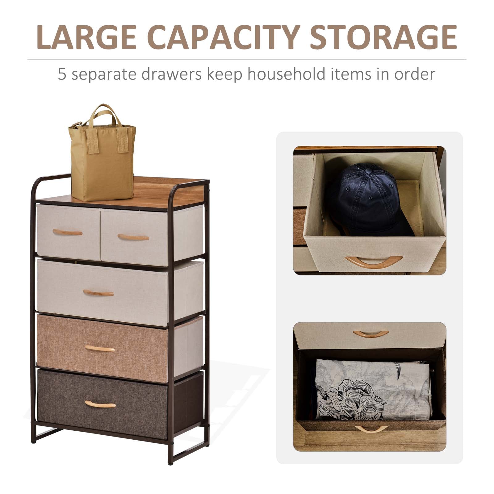 Modern 5-Drawer Storage Tower