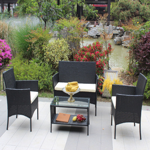 Natural Rattan Patio Set