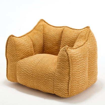Compressed Plush Bean Bag Sofa Couch- High-Resilience Foam Filled, Ultra-Soft Boucle Lounge Chair For One Or Two People, Cozy Living Room Seating For Reading, Gaming & Relaxing, Space-Saving Vacuum