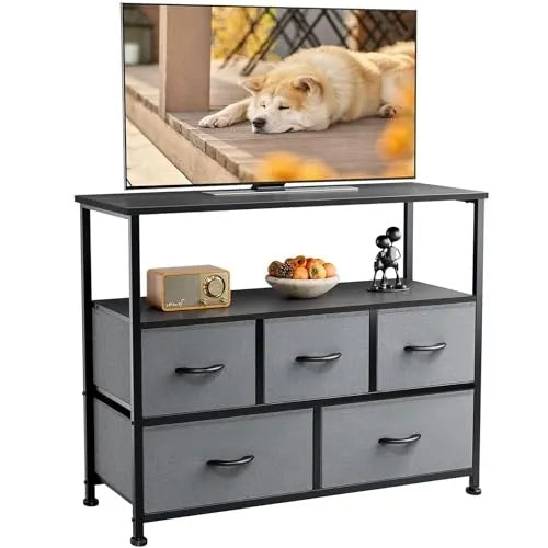 Gray Fabric Drawer Dresser