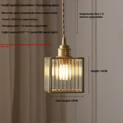 Retro Dining Room Bedroom Bedside Simple Glass Chandelier