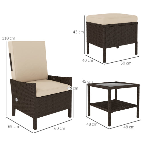 Khaki Rattan Patio Set