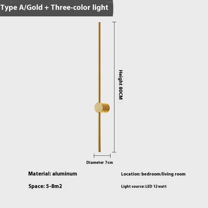 Rotatable Minimalist Strip Wall Lamp Simple Modern Living Room Wall Light Bulb