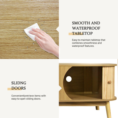 Rattan TV Stand For TVs Up To 75'', Modern Farmhouse Media Console, Entertainment Center With Solid Wood Legs, TV Cabinet For Living Room,Home Theatre