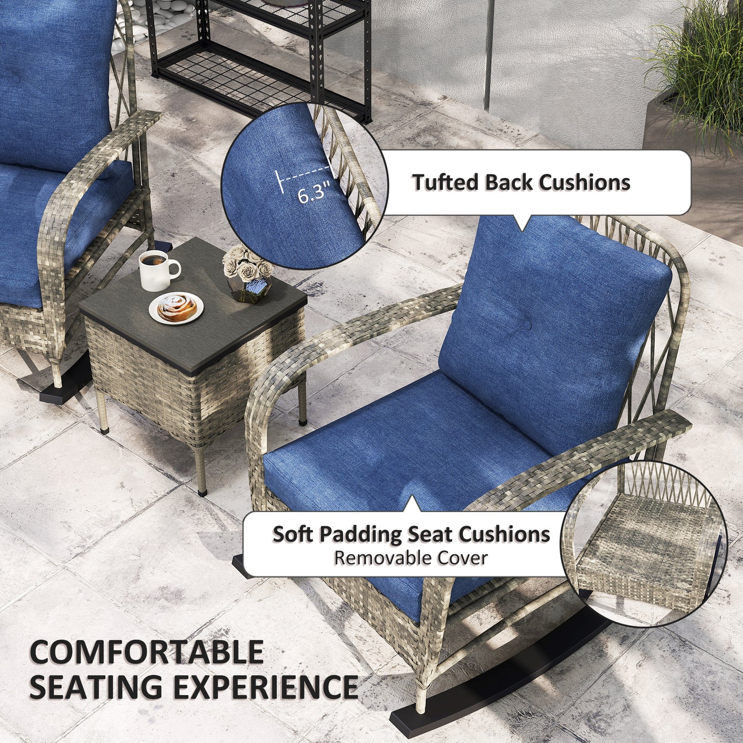 3 Piece Patio Furniture Set