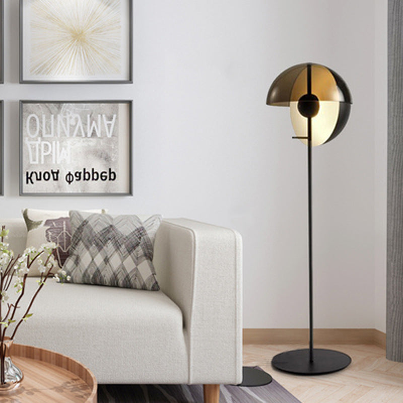 Amber Glass Floor Lamp For Living Or Bedroom