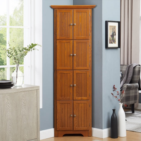 Oak Corner Pantry Cabinet