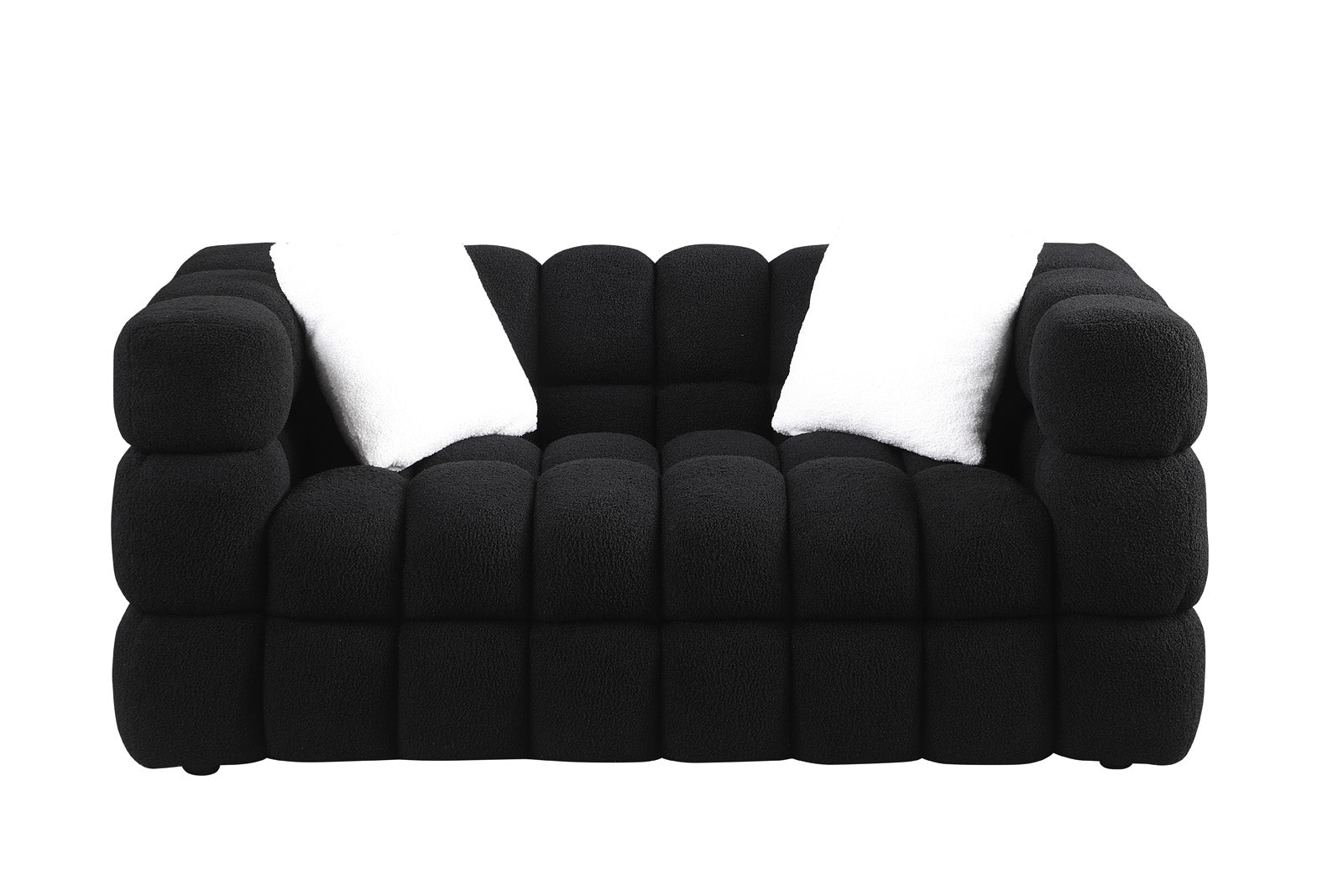 Black Boucle 2-Seater Sofa