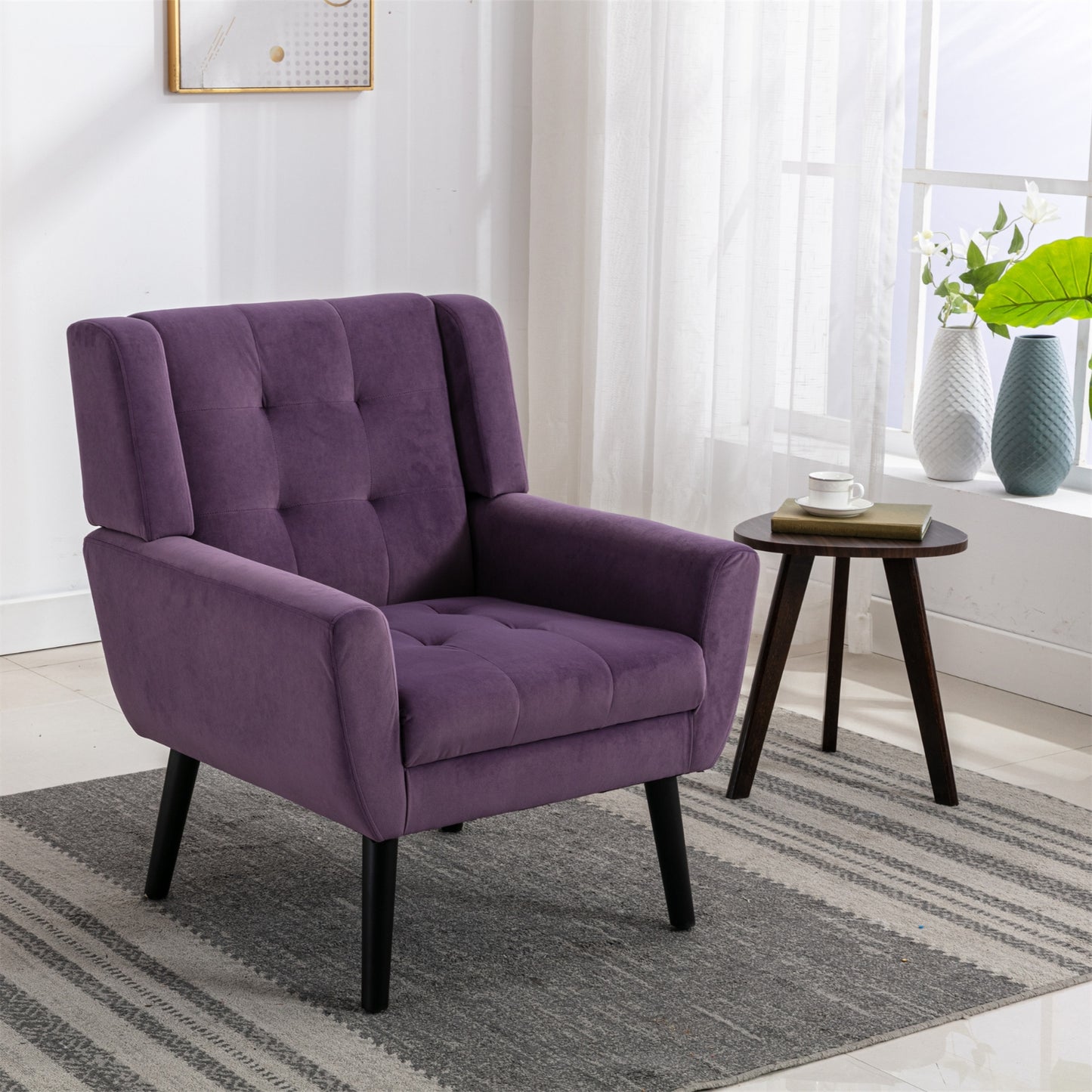 Modern Soft Velvet Ergonomic Accent Chair For Living Room, Bedroom, Home