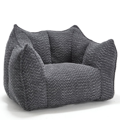 Compressed Plush Bean Bag Sofa Couch- High-Resilience Foam Filled, Ultra-Soft Boucle Lounge Chair For One Or Two People, Cozy Living Room Seating For Reading, Gaming & Relaxing, Space-Saving Vacuum