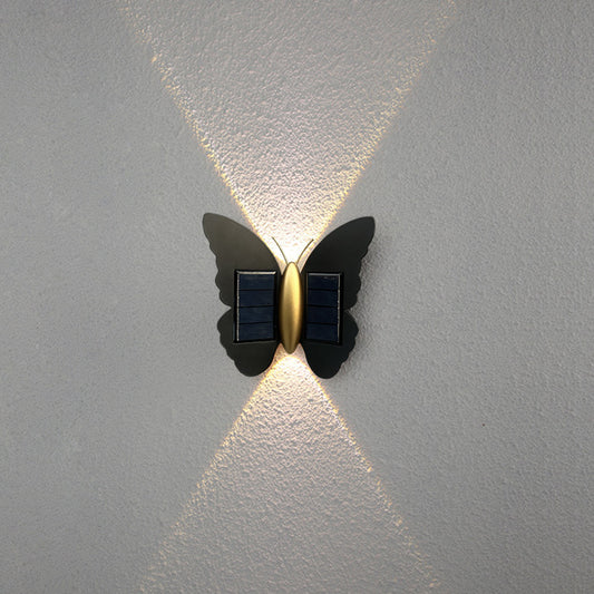 Outdoor Solar Wall Lamp Butterfly Wall Washer Simple Modern
