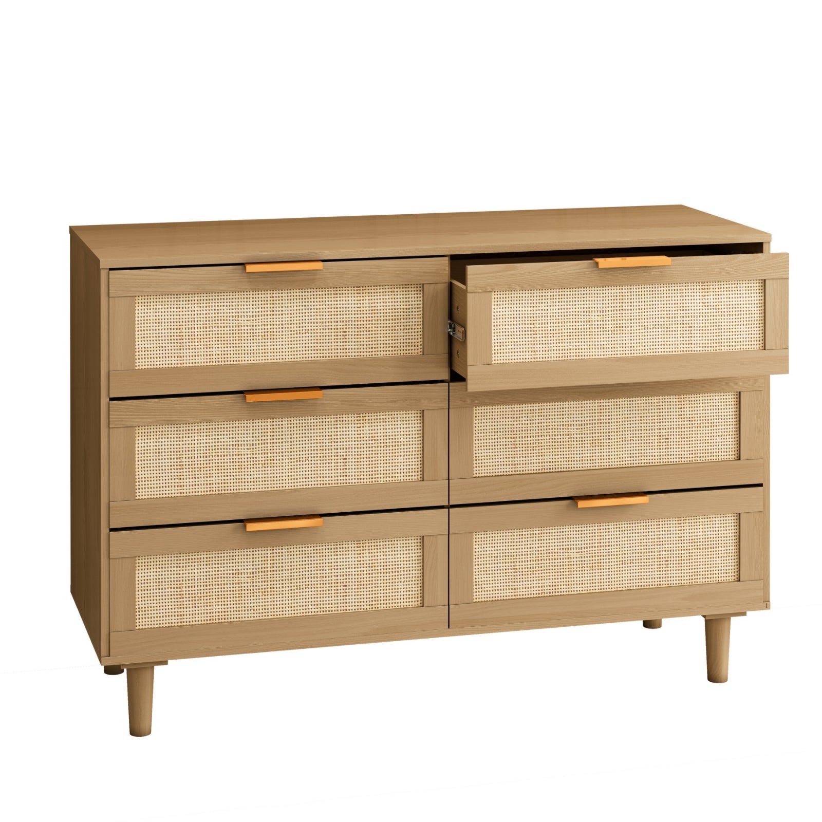 Rattan Six-Drawer Dresser