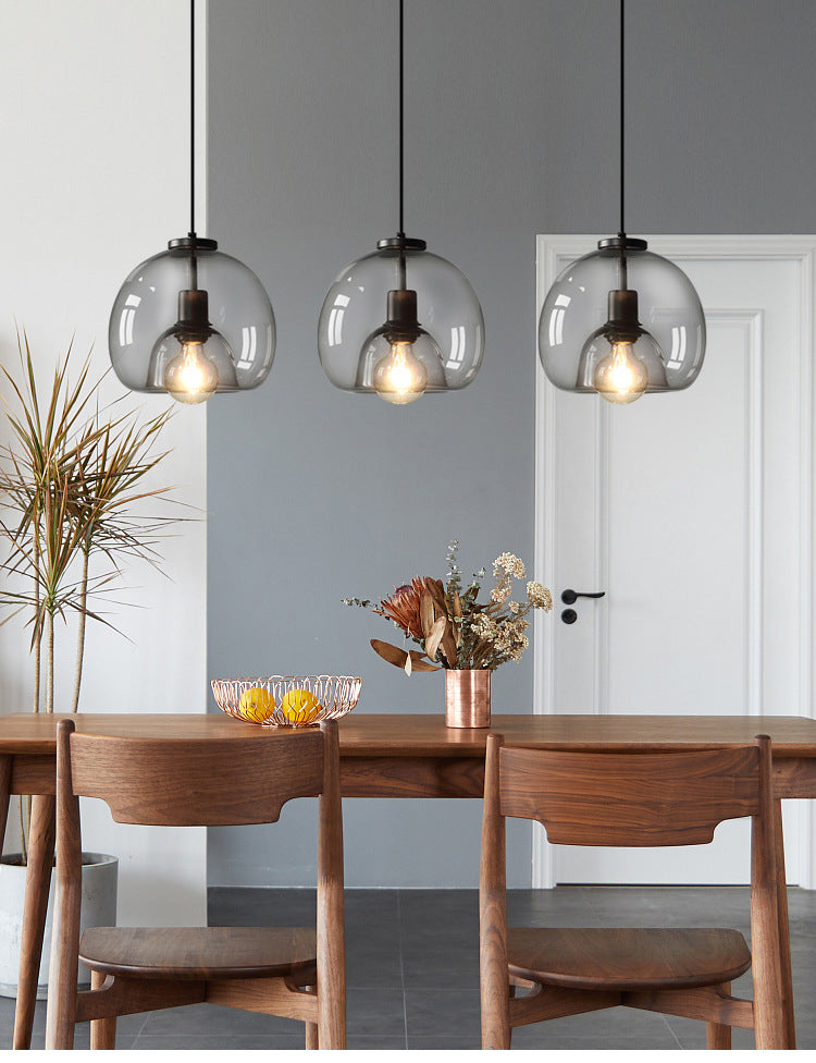 Dining Room Chandelier Modern Minimalist Creative Bedroom Bedside Glass Chandelier