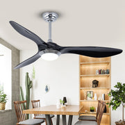 Black Ceiling Fan Light 52-Inch ABS Blade