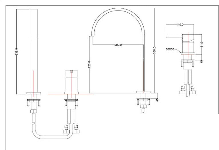 All Copper Split Two Hole Split Faucet