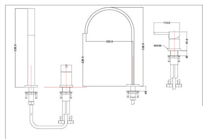 All Copper Split Two Hole Split Faucet