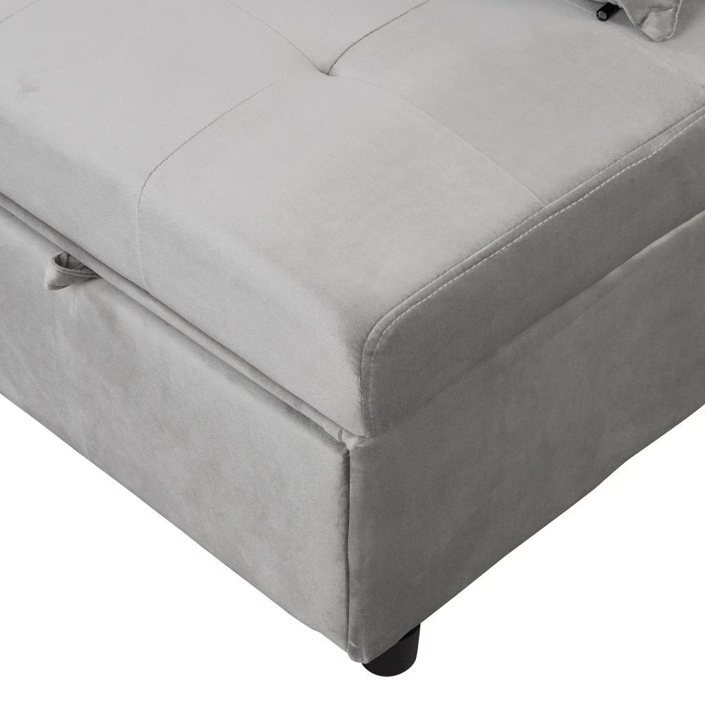 Gray Folding Ottoman Bed
