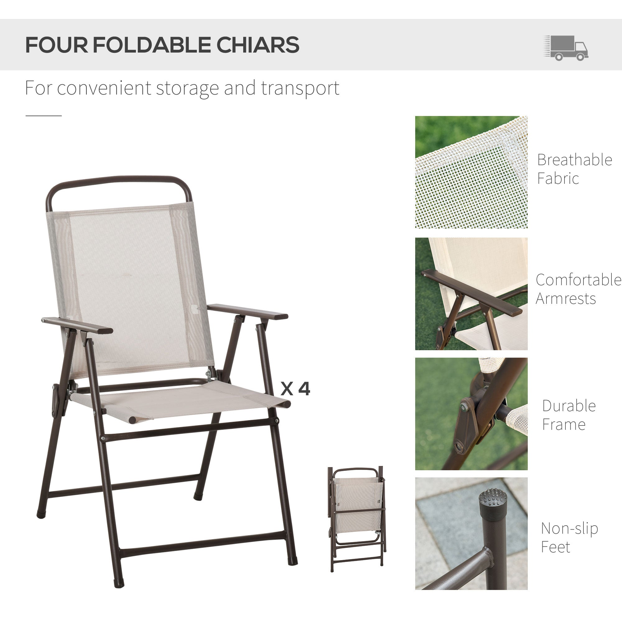 Beige Folding Dining Set