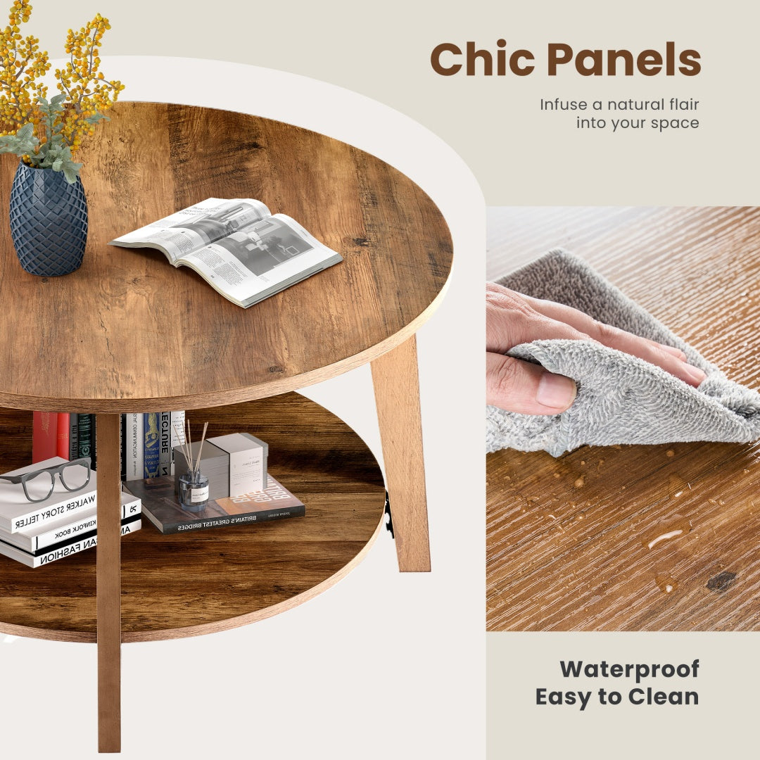 Brown 2-Tier Coffee Table