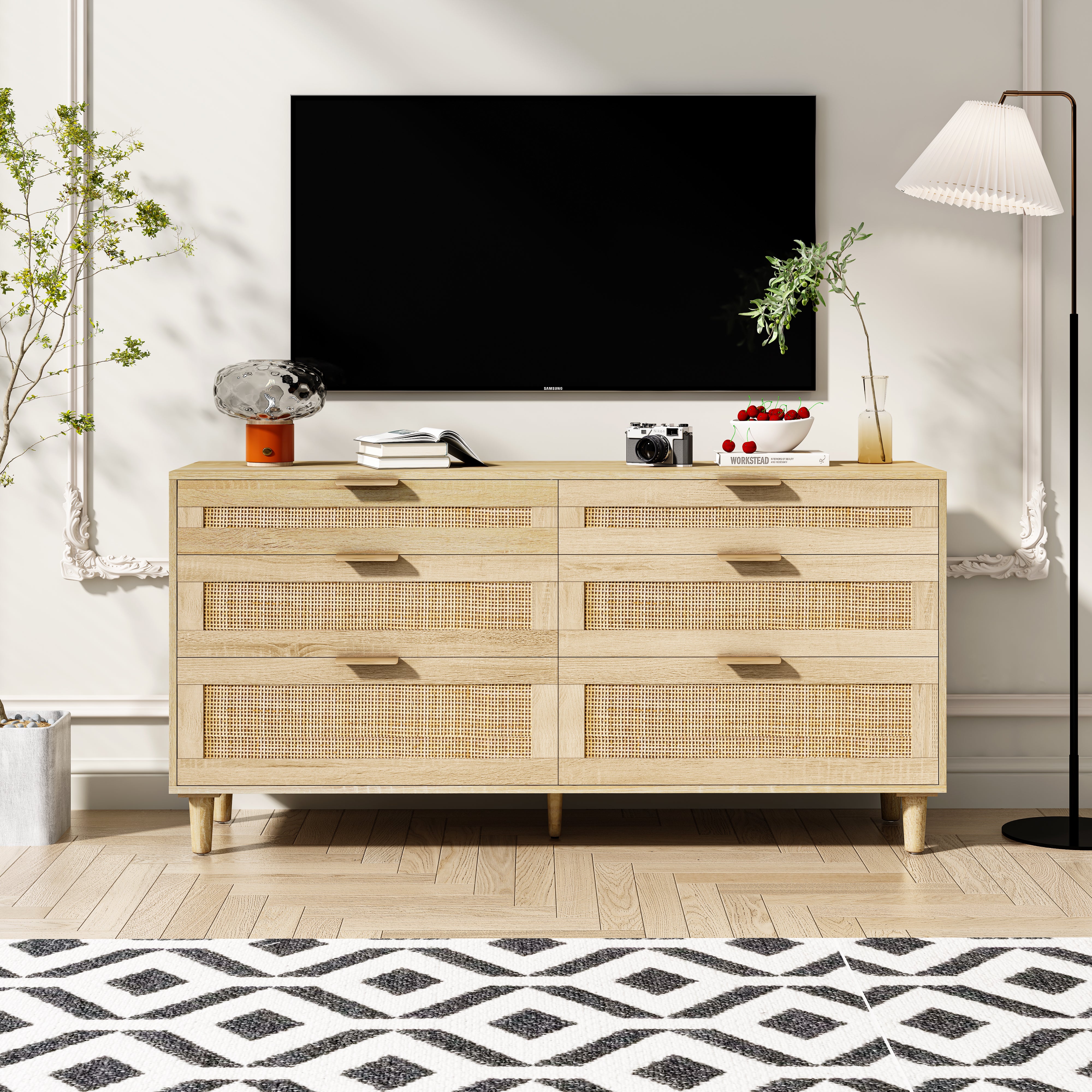 Natural Rattan Dresser