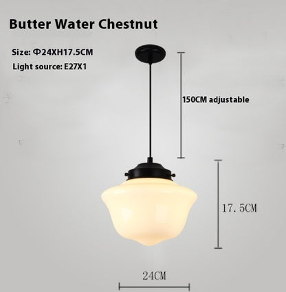 Simple Personality Retro Industrial Style Living Room Dining Room Single Head Cream Chandelier