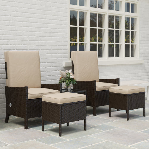 Khaki Rattan Patio Set