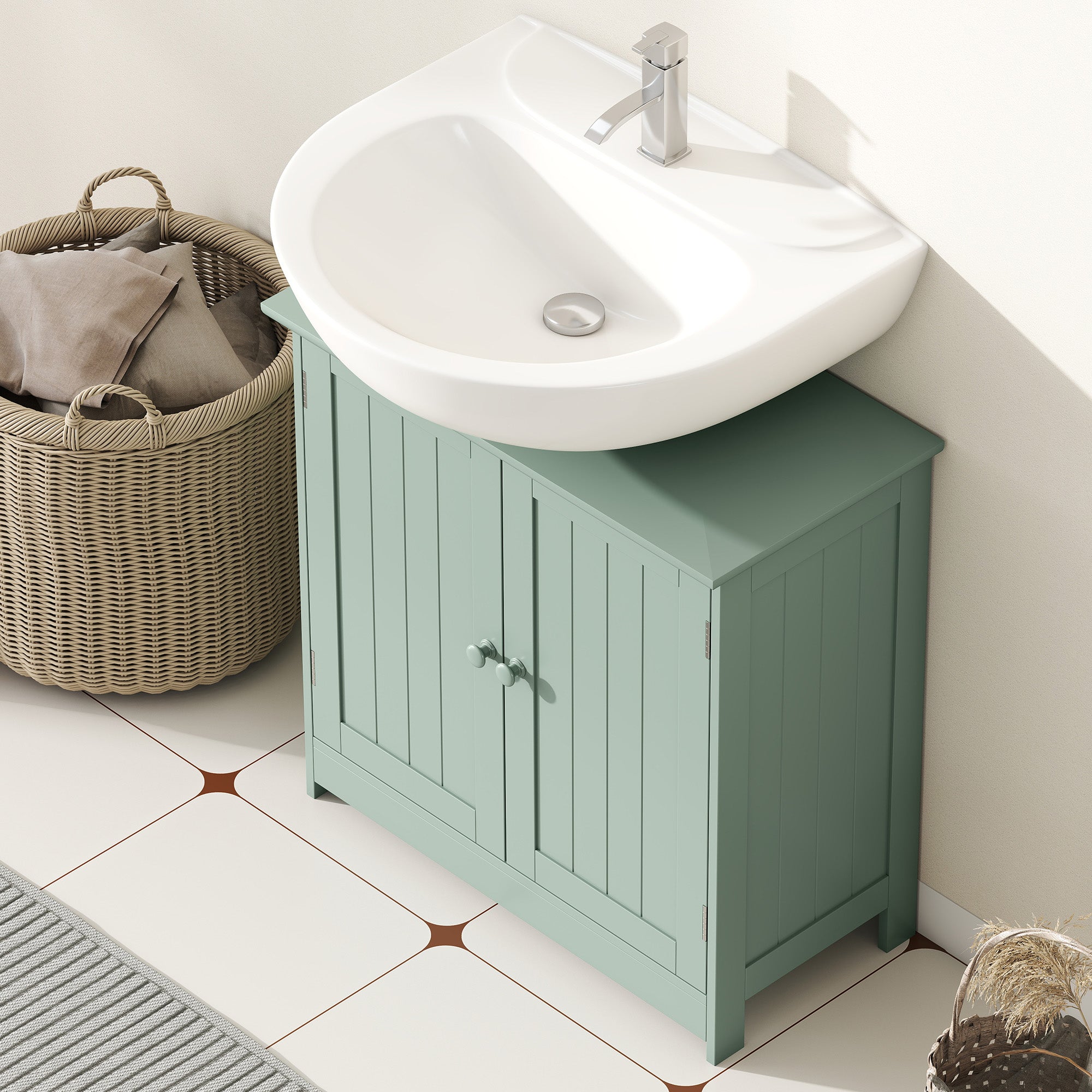 Green Vanity Storage Cabinet