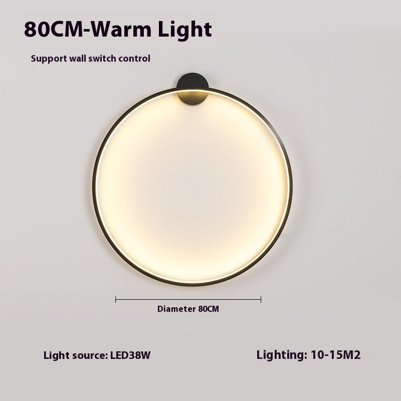 Minimalist Round Bedroom Bedside Lamp Wireless Living Room Sofa Background Wall Hotel Decorative Wall Lamp