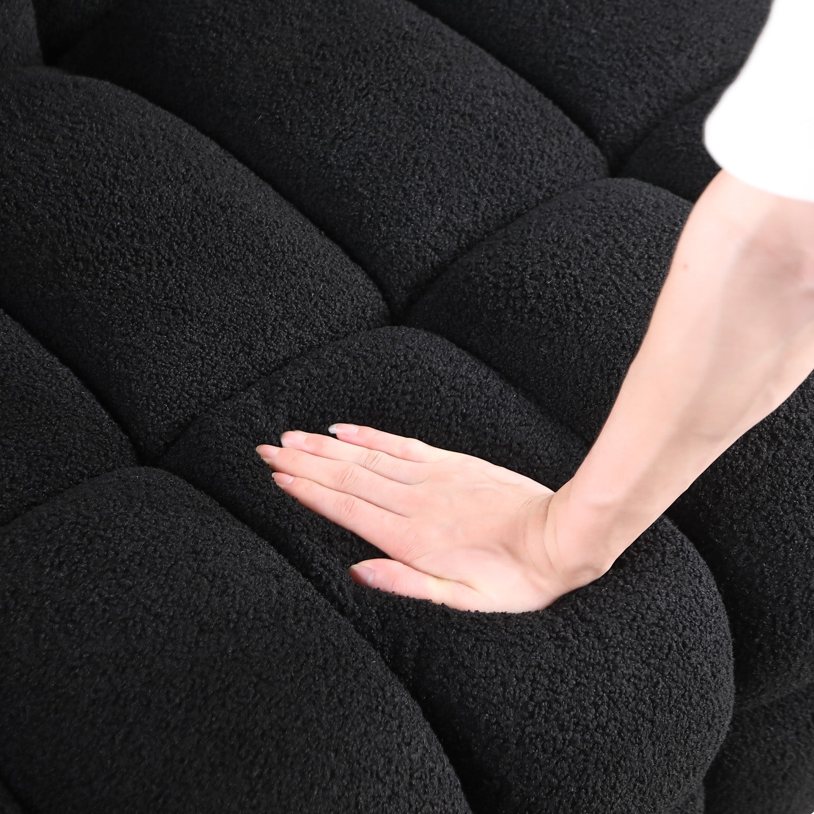 Black Boucle 2-Seater Sofa