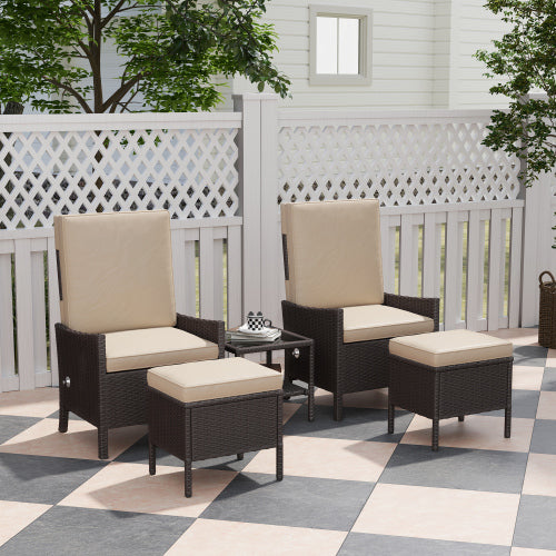Khaki Rattan Patio Set