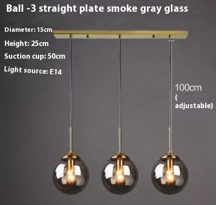 Simple Modern Round Glass Ball Chandelier