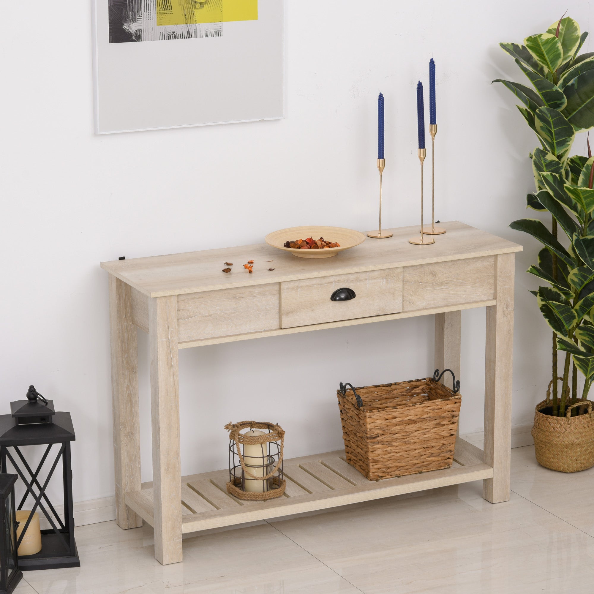 Black Entryway Console Table