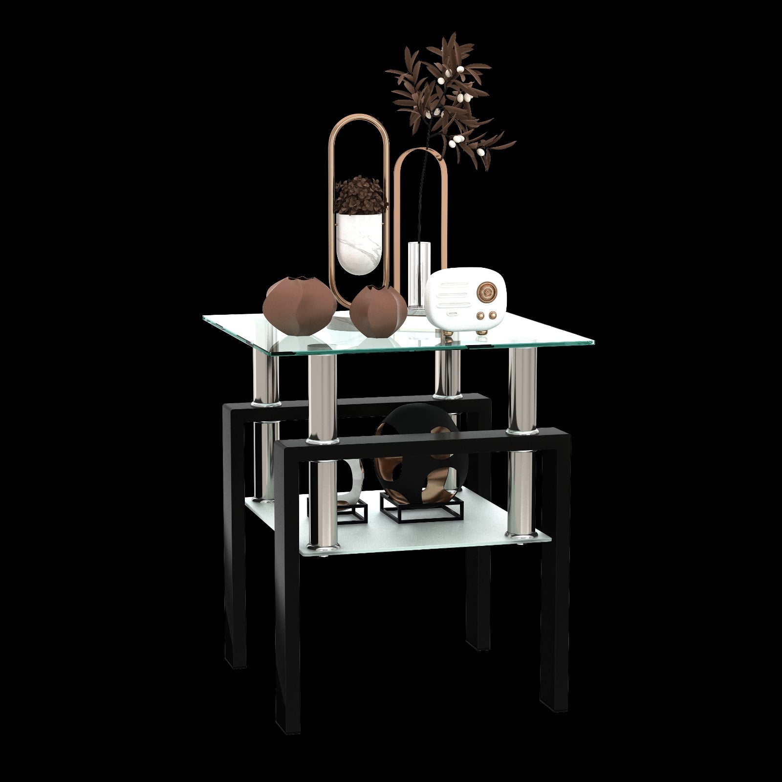 Black Accented Glass Table