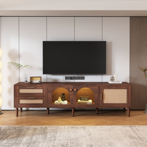 Rattan LED TV Console