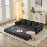 Black Chenille Floor Sofa