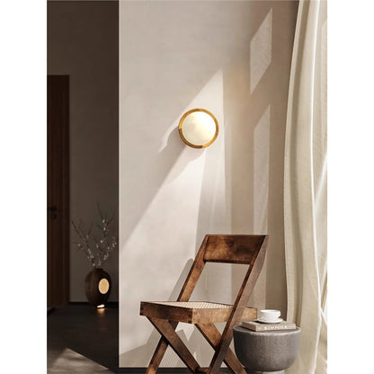 Cream Style Japanese Style Log Bedside Balcony Spherical Living Room TV Wall Wall Lamp
