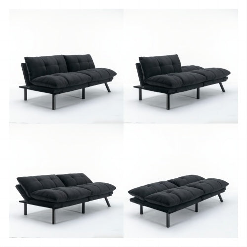 Black Modern Convertible Sofa