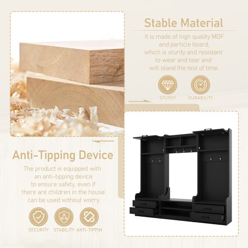 Black Hall Tree Storage