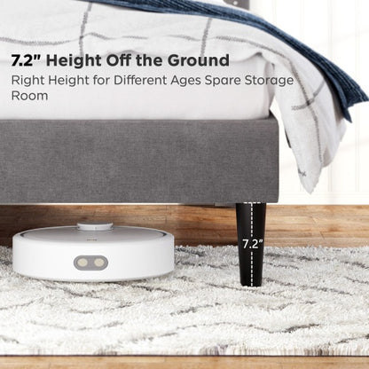 Queen Bed Frame, Linen Storage Headboard, Strong And Stable, No Noise,Under Bed Storage, No Box Spring,Weight 485lbs