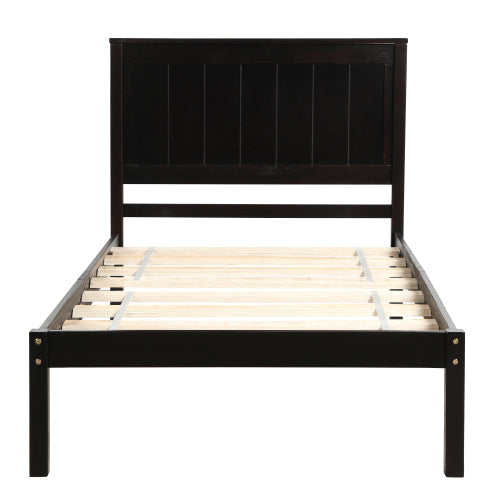 Espresso Wood Platform Bed