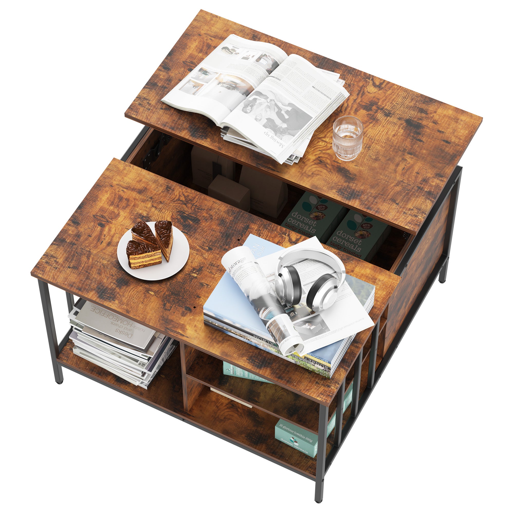 Natural Wood Lift-Top Table