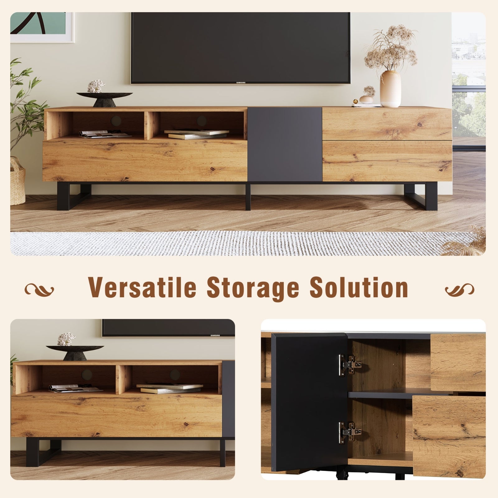 Natural Wood TV Stand