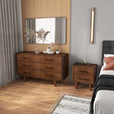 Walnut Mid Century Nightstand