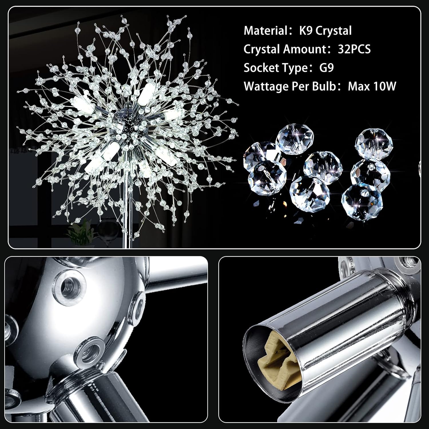 Modern Crystal Floor Lamp