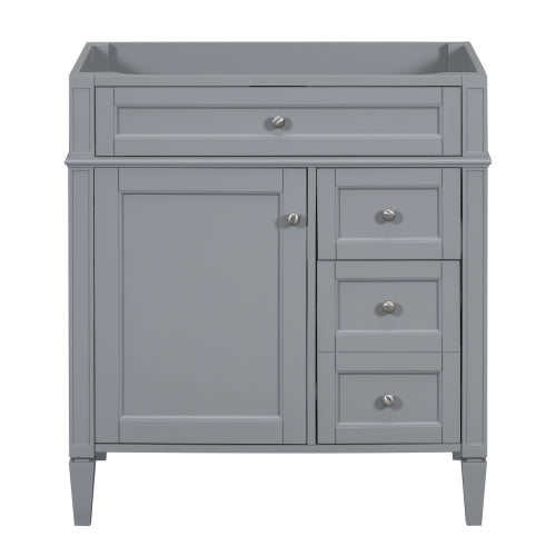 30'' Bathroom Vanity Without Top Sink, Modern Bathroom Storage Cabinet With 2 Drawers And A Tip-out Drawer