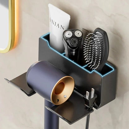 DecorBites™ Hair Dryer Holder and Bathroom Shelves with Storage Box